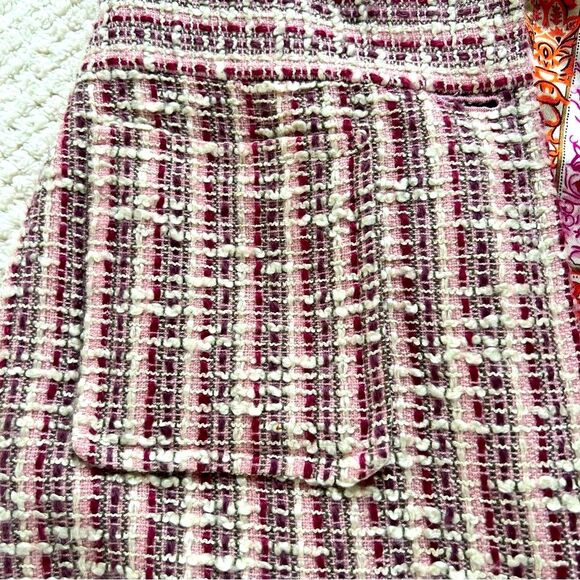 WDNY Pink Grey Tweed Button Trench Jacket Dress Coat Women's Dress Size 8 - Picture 10 of 11